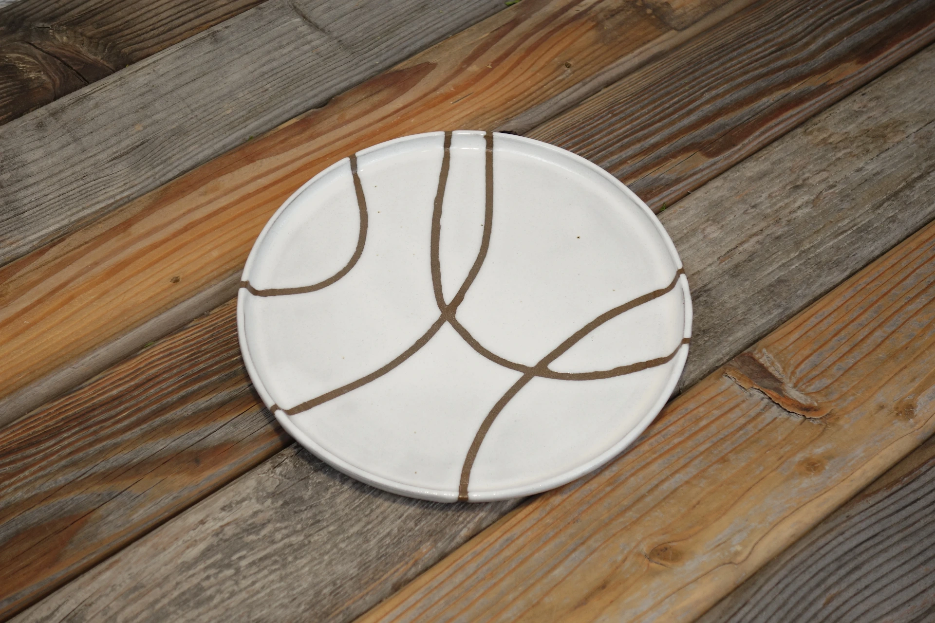 Teller "Lebenslinien" - weiß