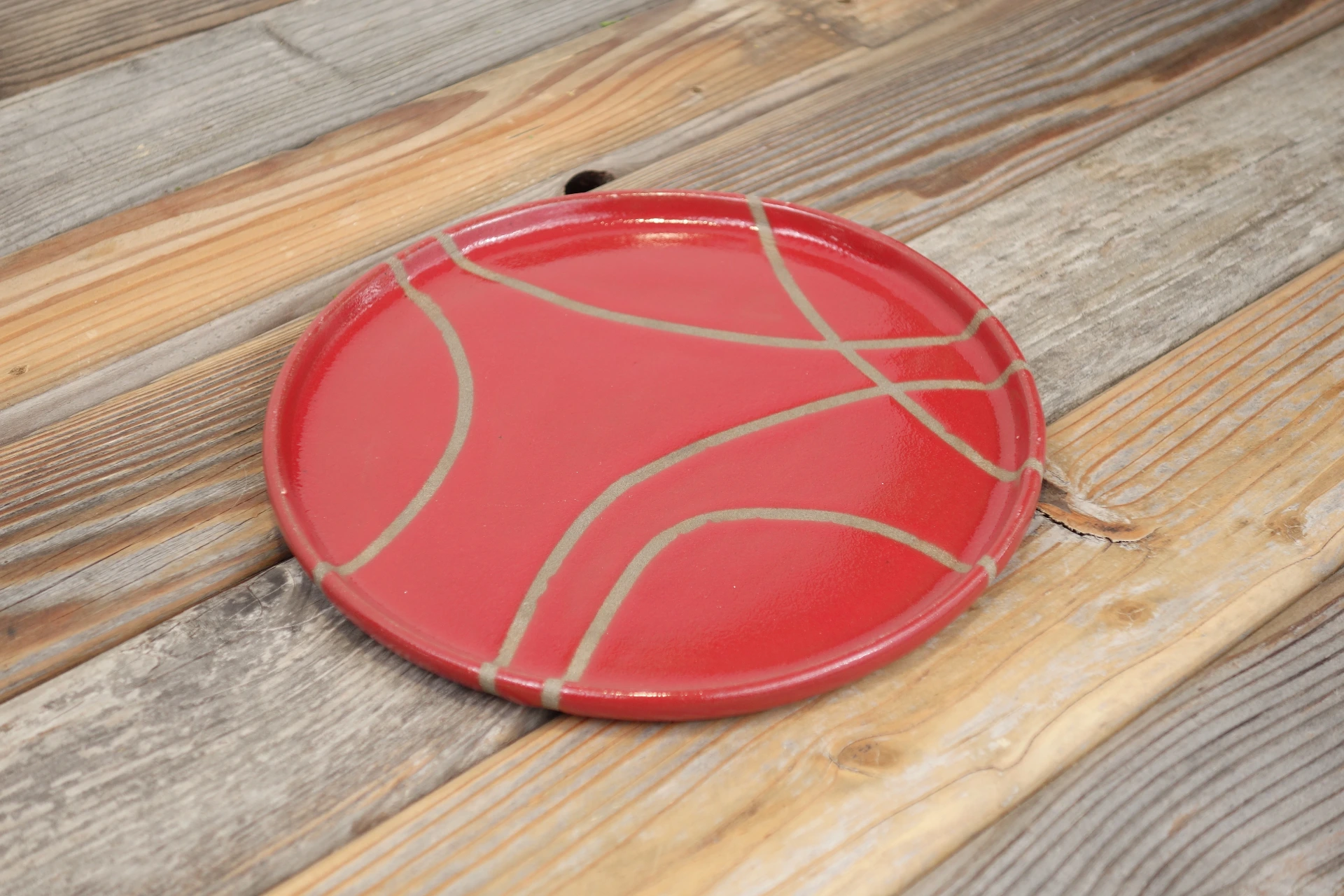 Teller "Lebenslinien" - rot