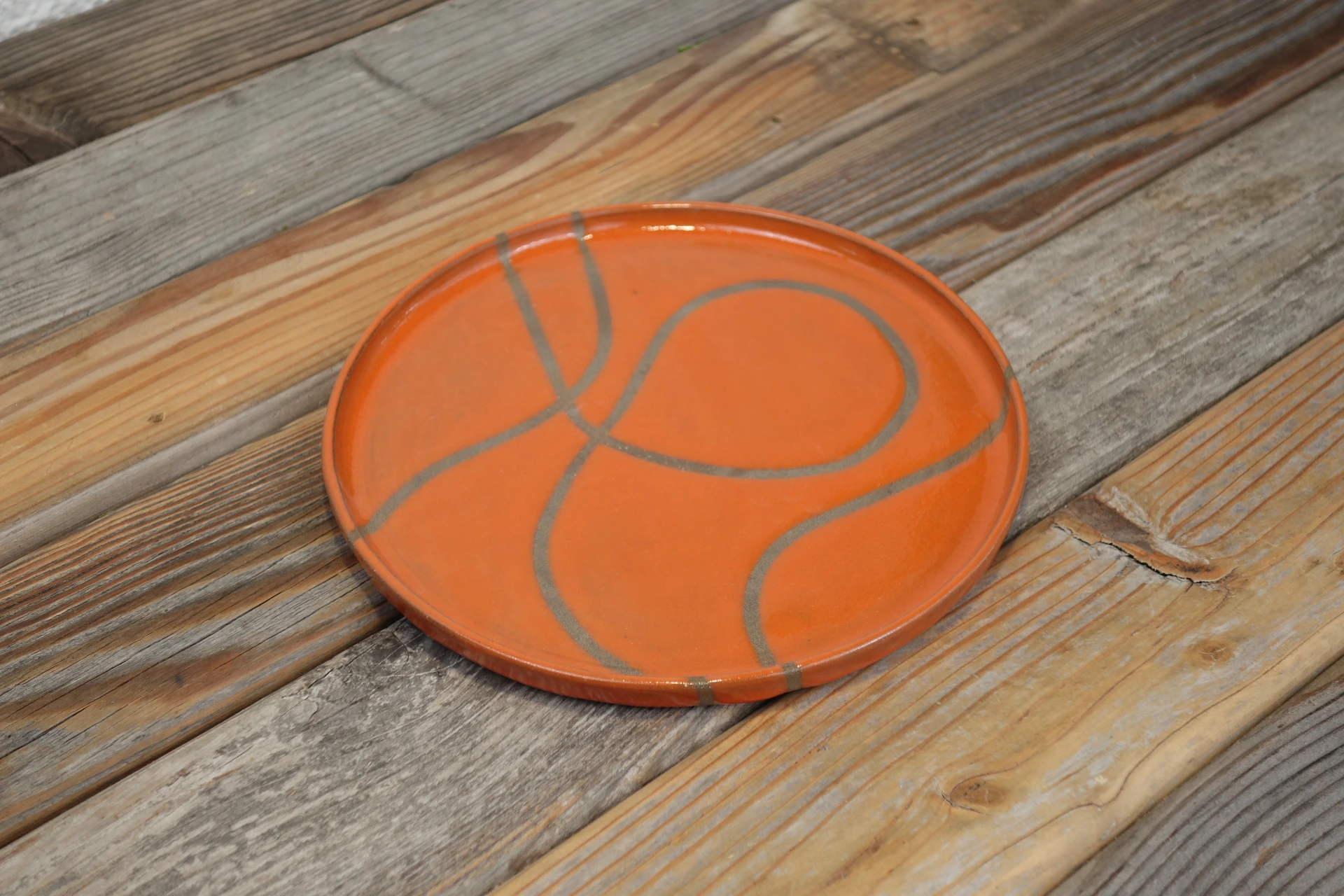 Teller "Lebenslinien" - orange