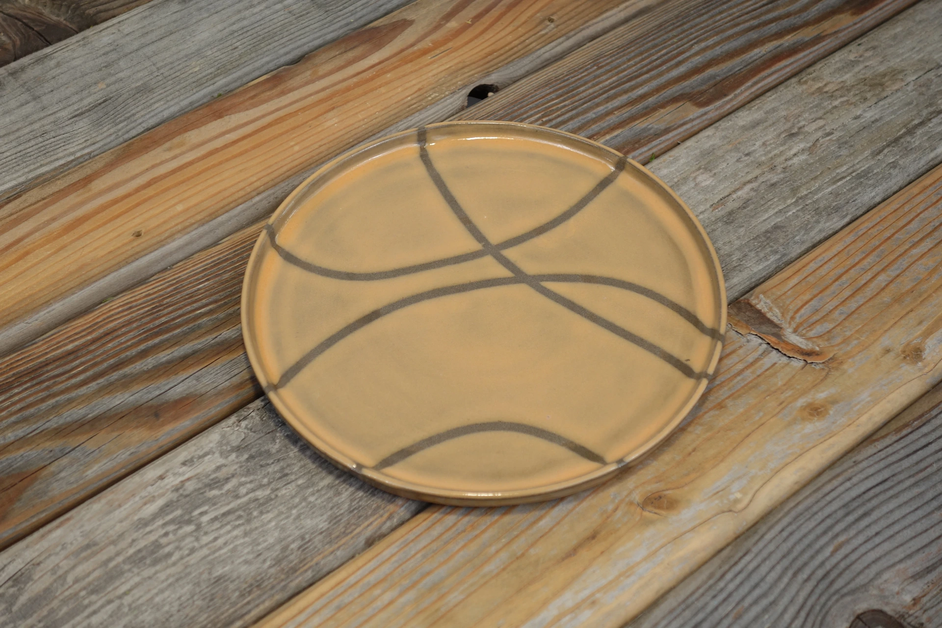 Teller "Lebenslinien" - gelb